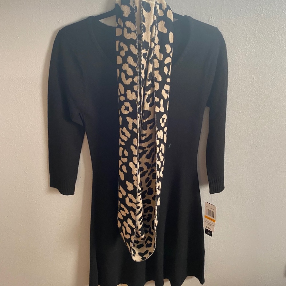 Women’s Sweater Dress with Infinity Scarf - Picture 1 of 2